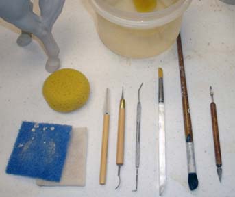 Tools used to clean greenware